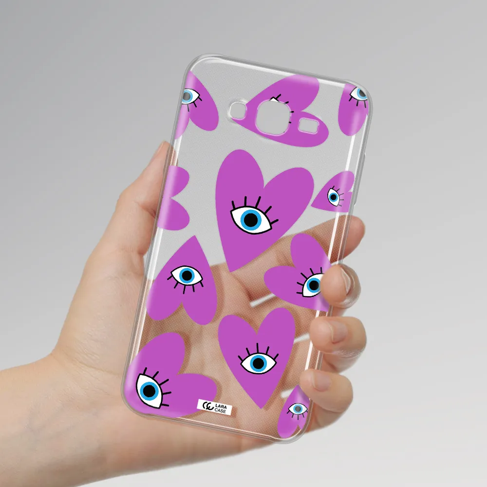A Purple Heart With Eyes And A Black Eye Samsung J7 Core Clear Tpu Case