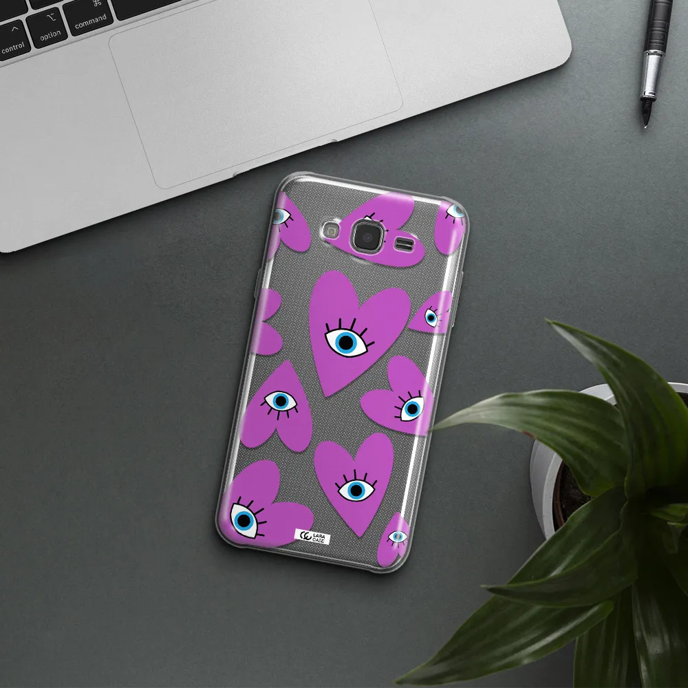 A Purple Heart With Eyes And A Black Eye Samsung J7 Core Clear Tpu Case