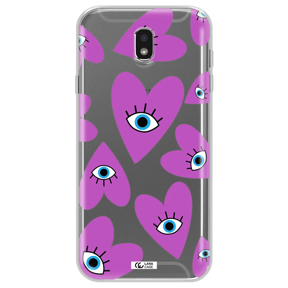 A Purple Heart With Eyes And A Black Eye Samsung J7 Pro Clear Tpu Case