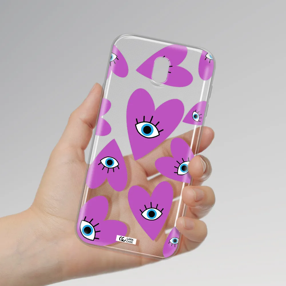 A Purple Heart With Eyes And A Black Eye Samsung J7 Pro Clear Tpu Case