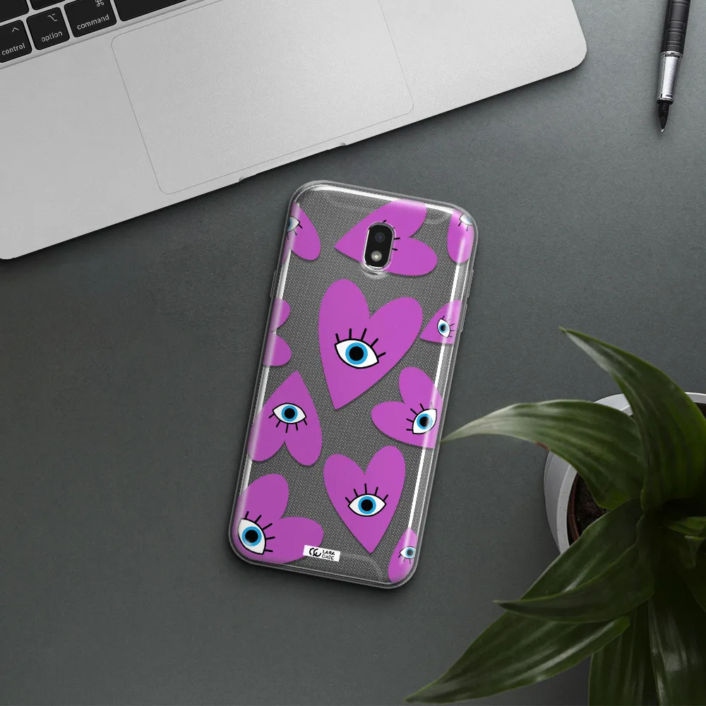 A Purple Heart With Eyes And A Black Eye Samsung J7 Pro Clear Tpu Case