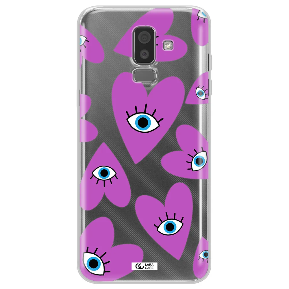 A Purple Heart With Eyes And A Black Eye Samsung J8 Clear Tpu Case