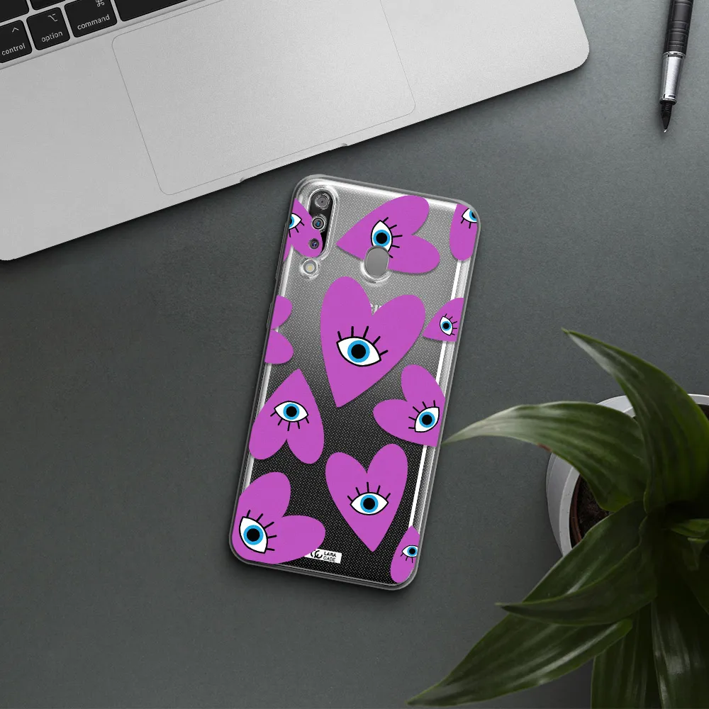 A Purple Heart With Eyes And A Black Eye Samsung M30 Clear Tpu Case