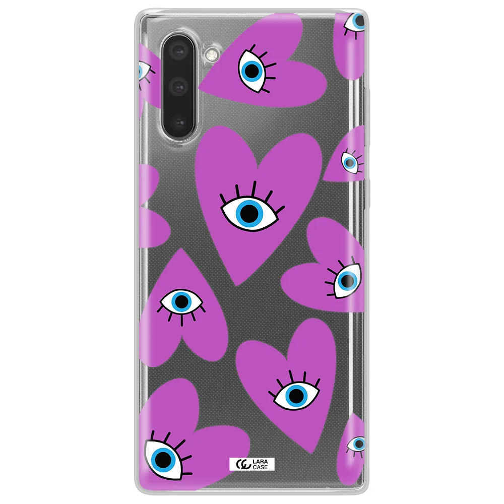 A Purple Heart With Eyes And A Black Eye Samsung Note 10 Clear Tpu Case