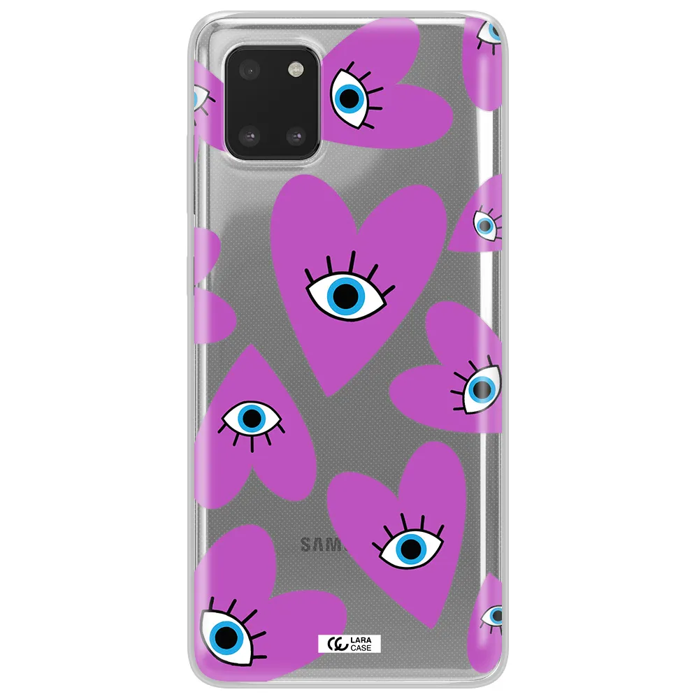 A Purple Heart With Eyes And A Black Eye Samsung Note 10 Lite Clear Tpu Case