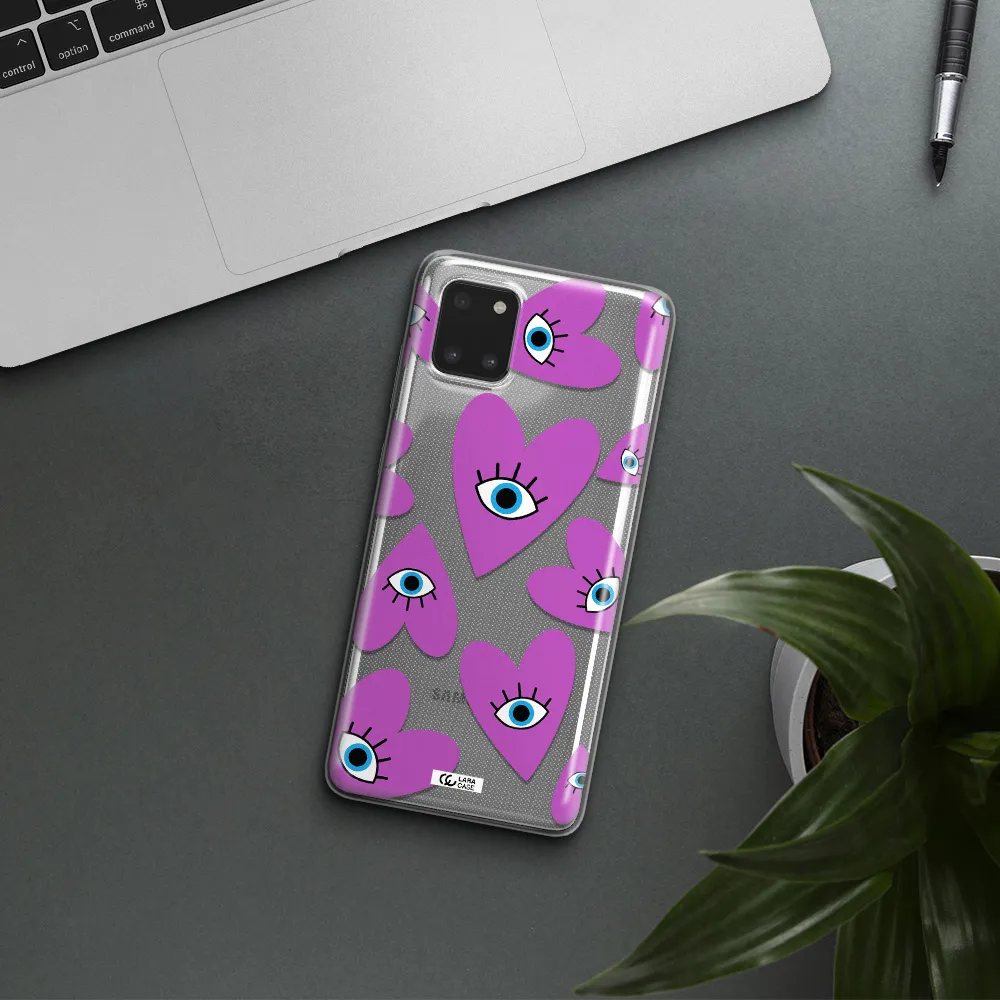 A Purple Heart With Eyes And A Black Eye Samsung Note 10 Lite Clear Tpu Case