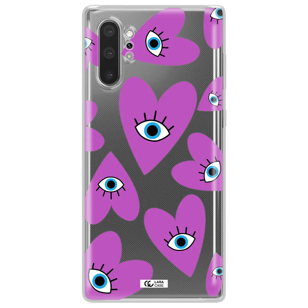 A Purple Heart With Eyes And A Black Eye Samsung Note 10 Plus Clear Tpu Case