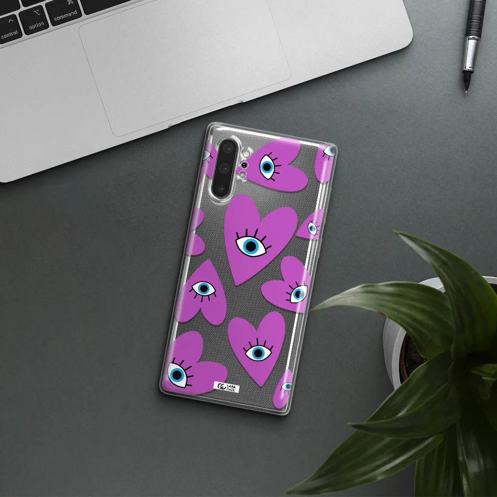 A Purple Heart With Eyes And A Black Eye Samsung Note 10 Plus Clear Tpu Case