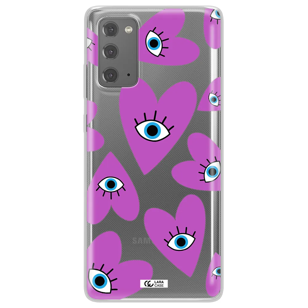 A Purple Heart With Eyes And A Black Eye Samsung Note 20 Clear Tpu Case