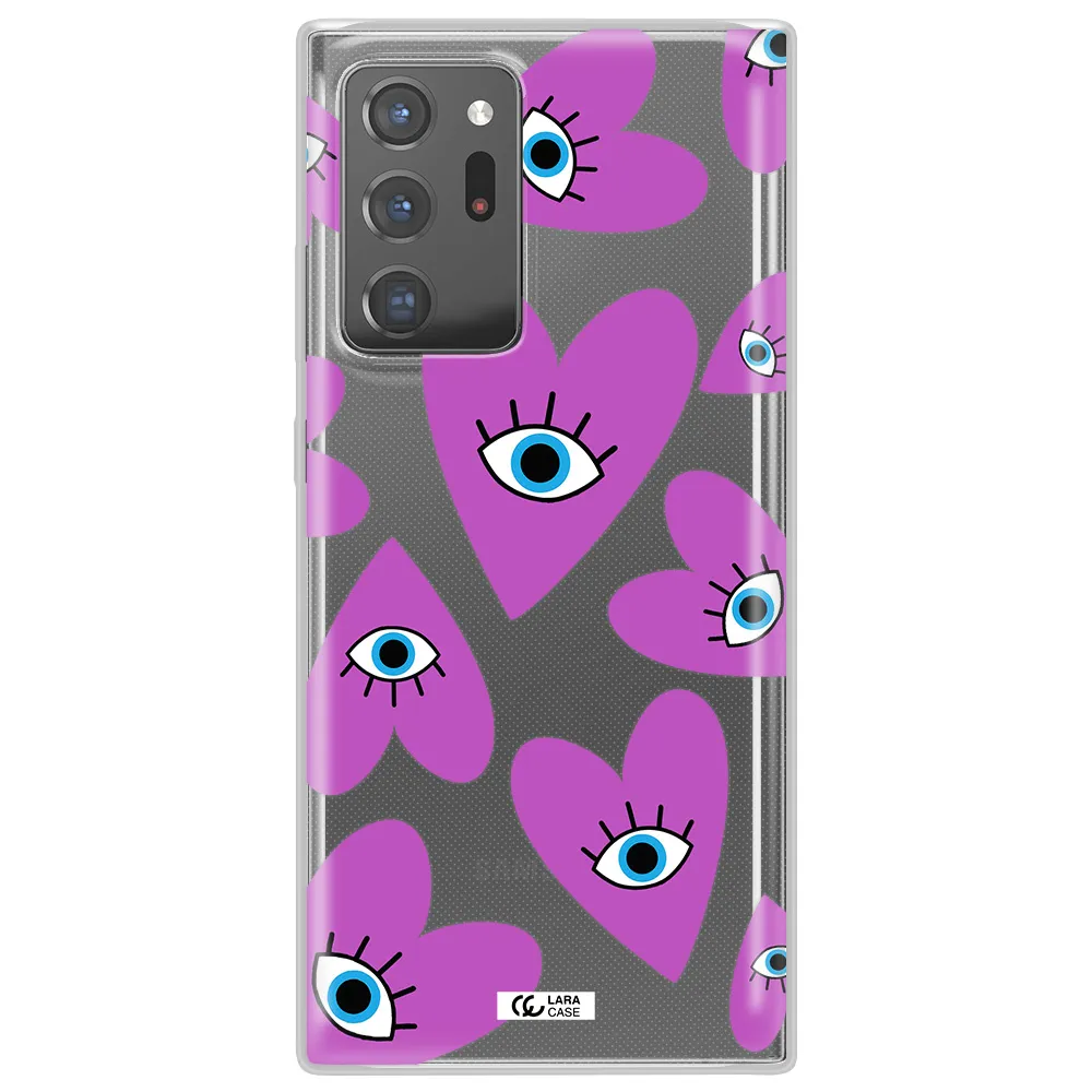 A Purple Heart With Eyes And A Black Eye Samsung Note 20 Ultra Clear Tpu Case