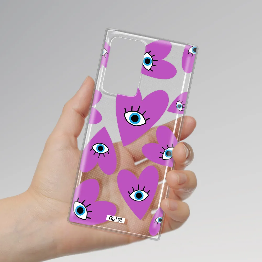 A Purple Heart With Eyes And A Black Eye Samsung Note 20 Ultra Clear Tpu Case
