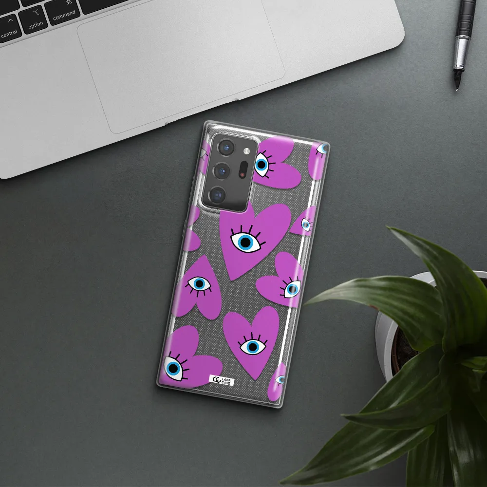 A Purple Heart With Eyes And A Black Eye Samsung Note 20 Ultra Clear Tpu Case