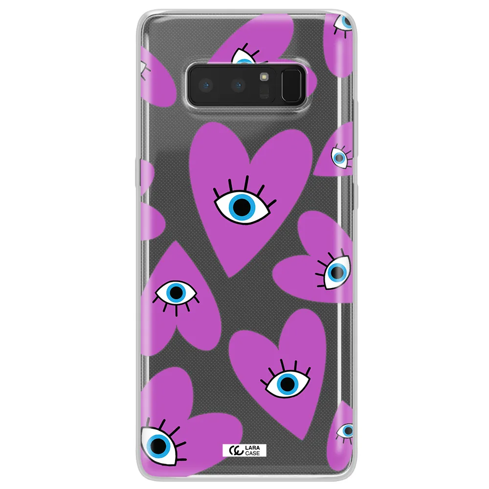 A Purple Heart With Eyes And A Black Eye Samsung Note 8 Clear Tpu Case