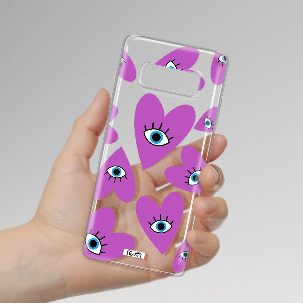 A Purple Heart With Eyes And A Black Eye Samsung Note 8 Clear Tpu Case