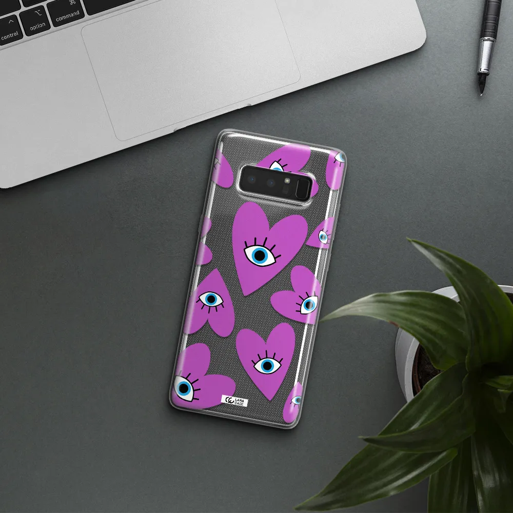 A Purple Heart With Eyes And A Black Eye Samsung Note 8 Clear Tpu Case