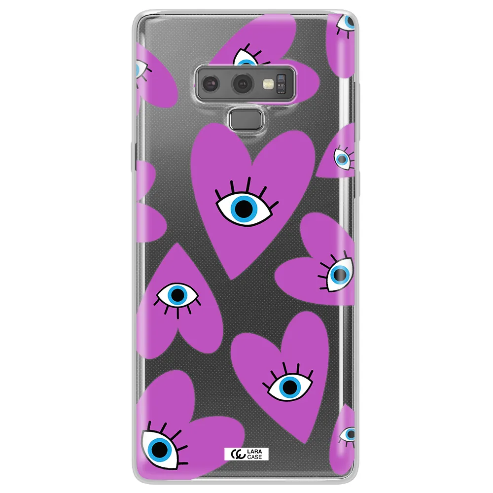 A Purple Heart With Eyes And A Black Eye Samsung Note 9 Clear Tpu Case