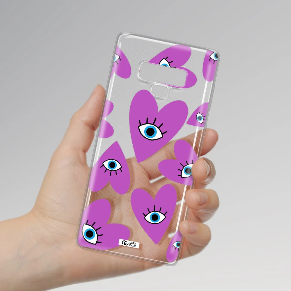 A Purple Heart With Eyes And A Black Eye Samsung Note 9 Clear Tpu Case