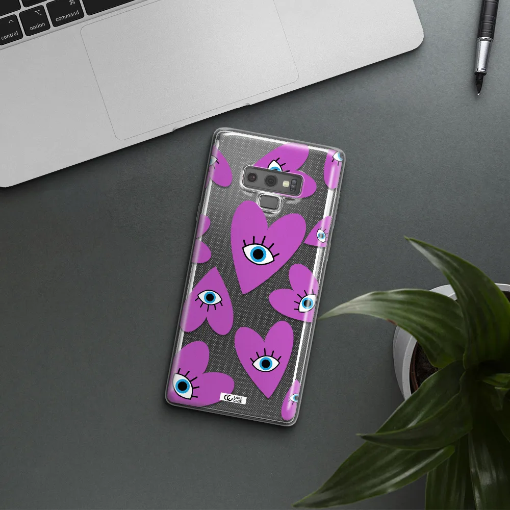 A Purple Heart With Eyes And A Black Eye Samsung Note 9 Clear Tpu Case