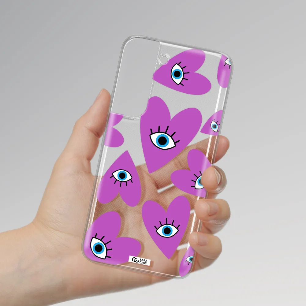A Purple Heart With Eyes And A Black Eye Samsung S 22 Clear Tpu Case