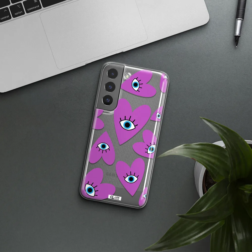 A Purple Heart With Eyes And A Black Eye Samsung S 22 Plus Clear Tpu Case