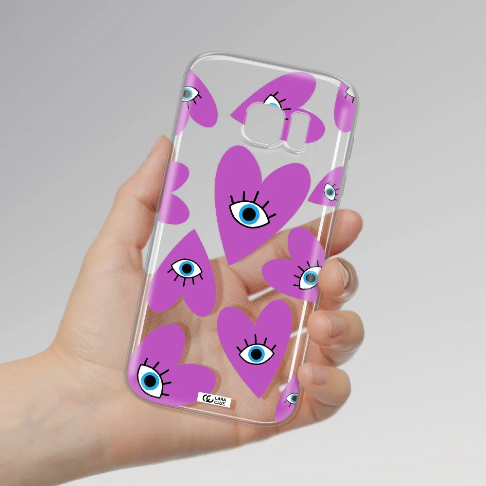 A Purple Heart With Eyes And A Black Eye Samsung S 7 Clear Tpu Case