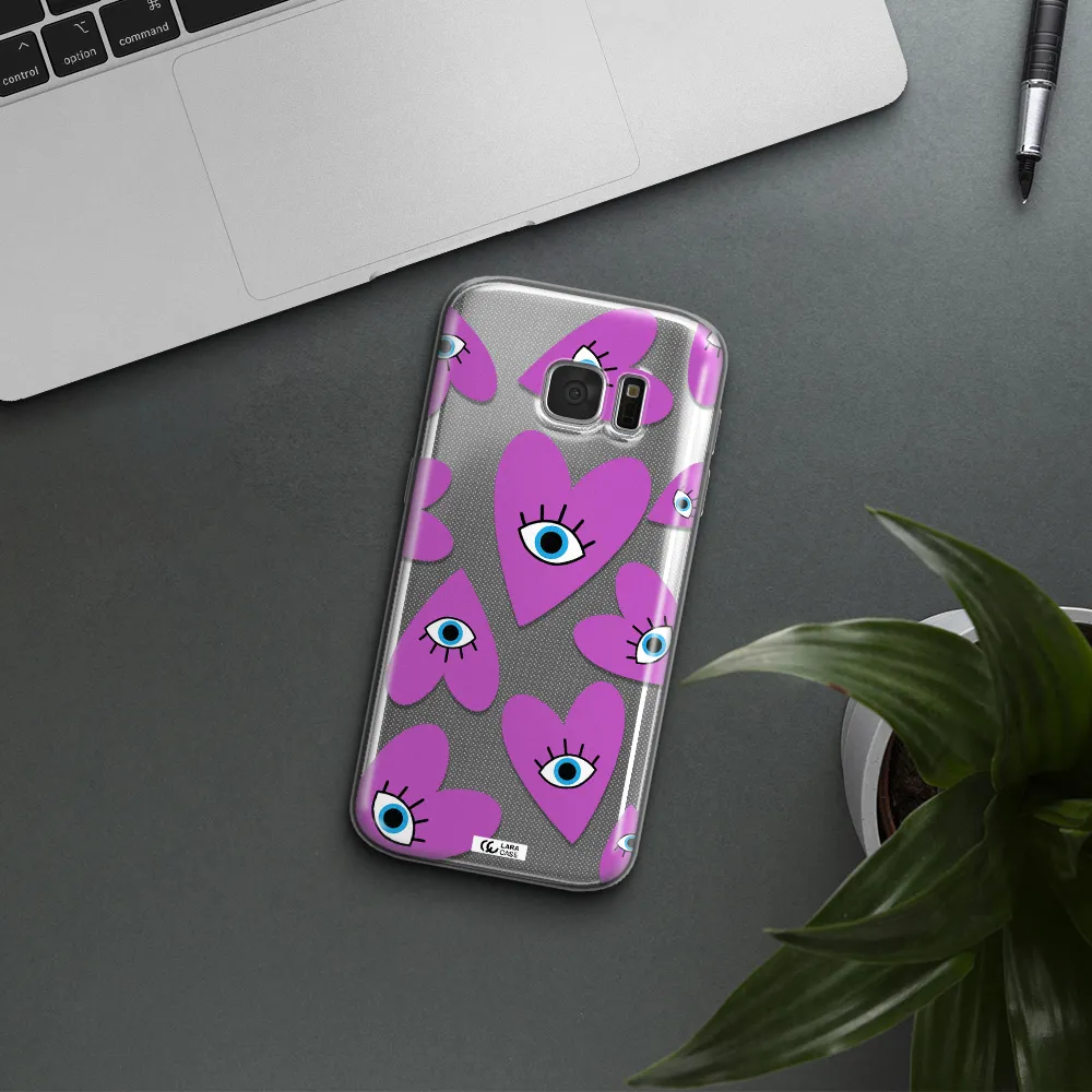 A Purple Heart With Eyes And A Black Eye Samsung S 7 Clear Tpu Case