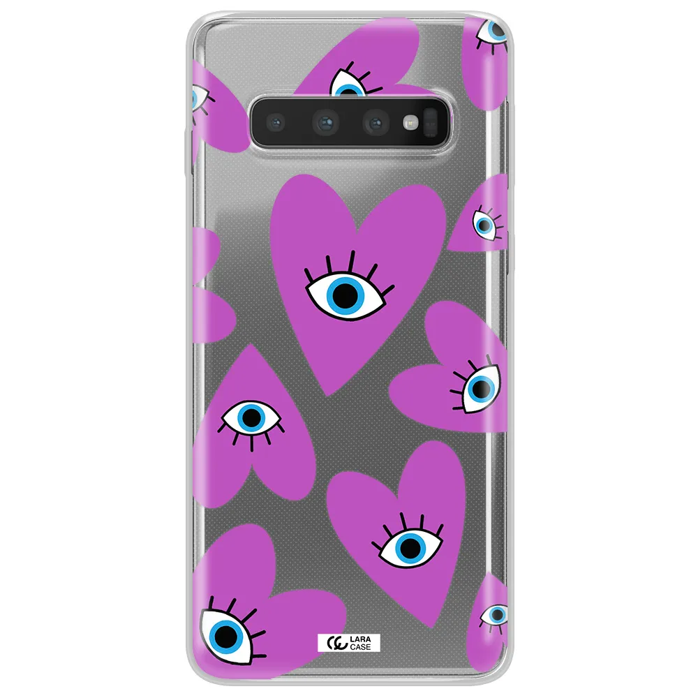 A Purple Heart With Eyes And A Black Eye Samsung S10 Clear Tpu Case