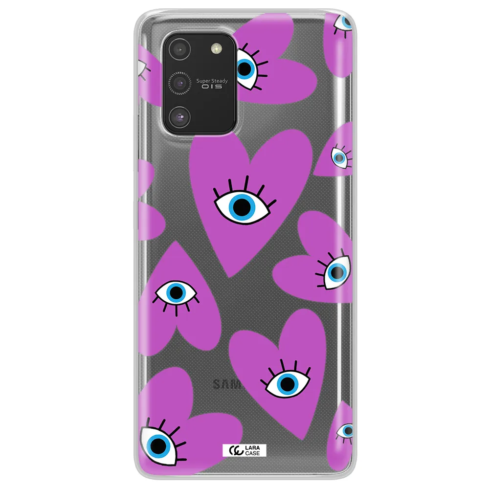 A Purple Heart With Eyes And A Black Eye Samsung S10 Lite Clear Tpu Case