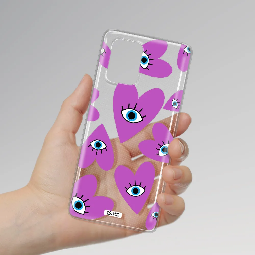 A Purple Heart With Eyes And A Black Eye Samsung S10 Lite Clear Tpu Case