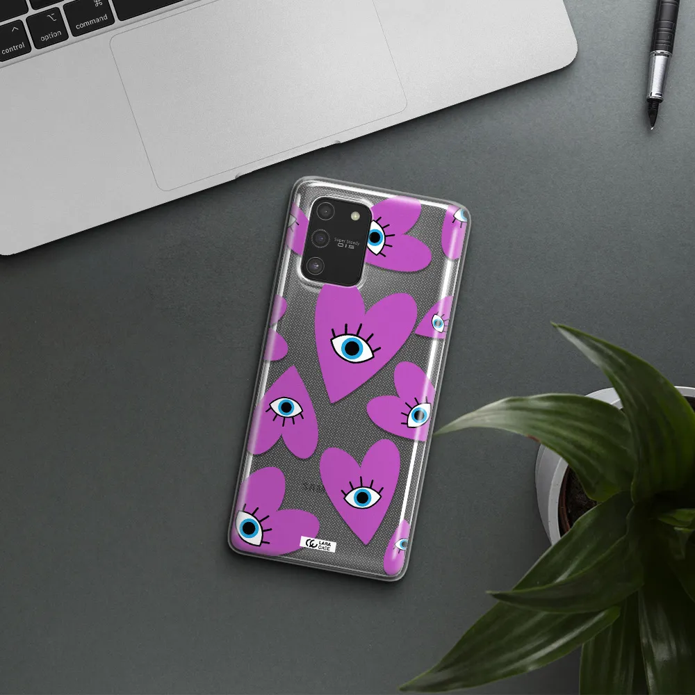 A Purple Heart With Eyes And A Black Eye Samsung S10 Lite Clear Tpu Case