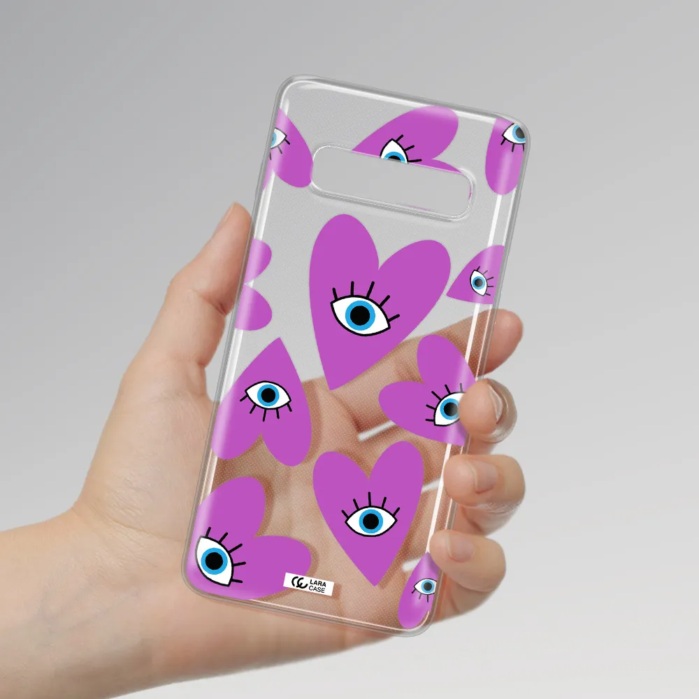 A Purple Heart With Eyes And A Black Eye Samsung S10 Plus Clear Tpu Case