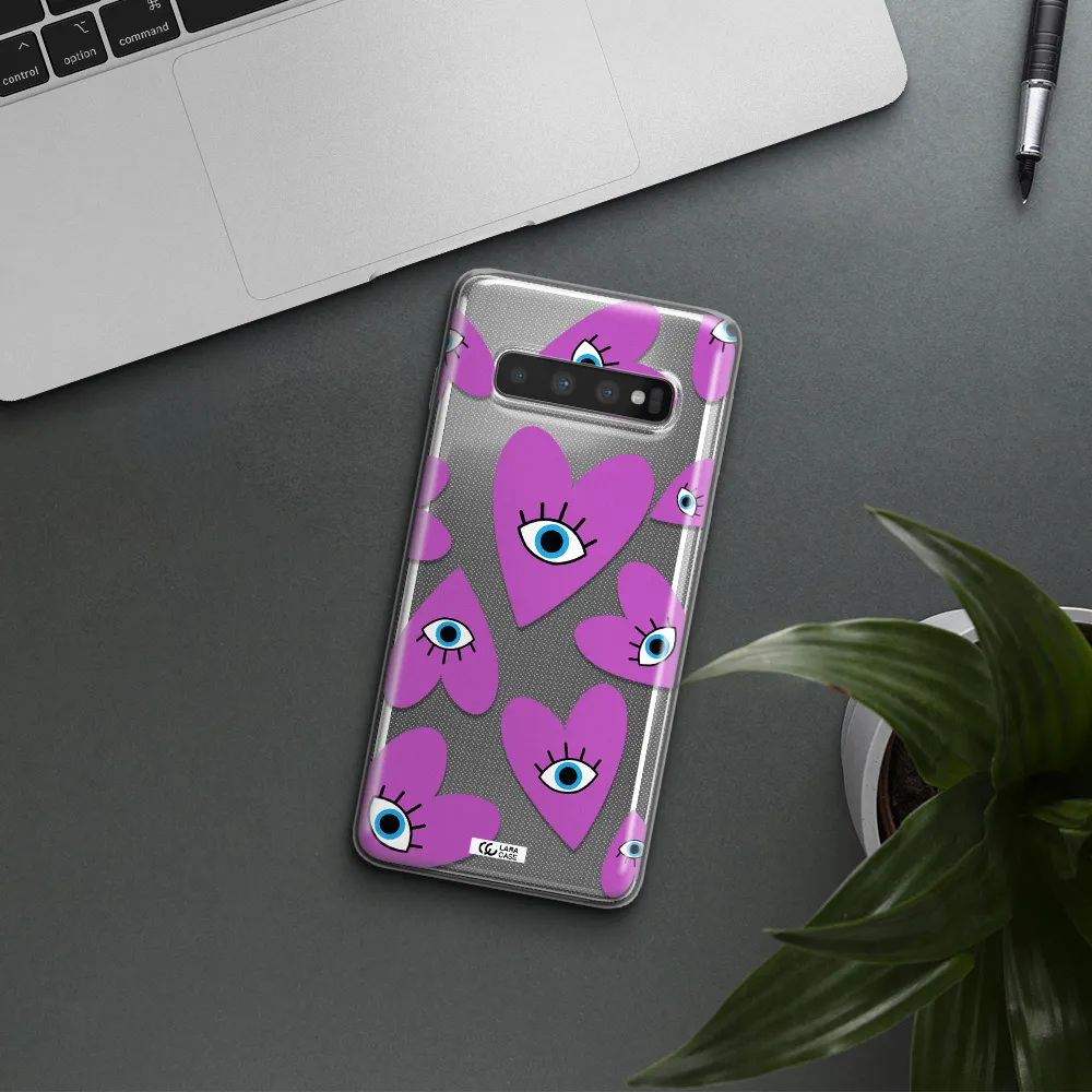 A Purple Heart With Eyes And A Black Eye Samsung S10 Plus Clear Tpu Case