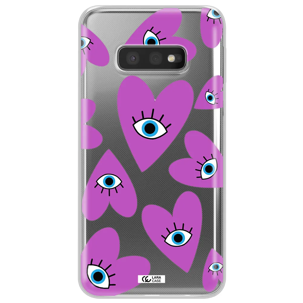 A Purple Heart With Eyes And A Black Eye Samsung S10E Clear Tpu Case