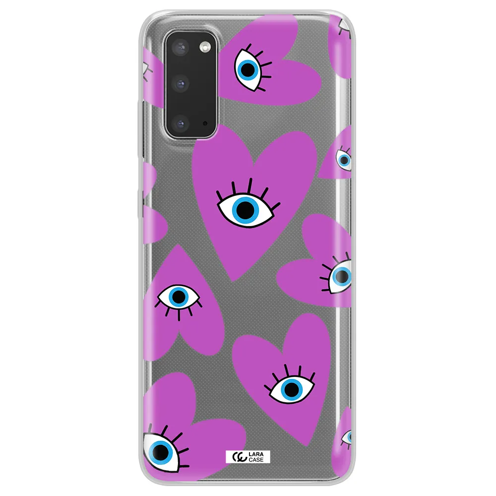 A Purple Heart With Eyes And A Black Eye Samsung S20 Clear Tpu Case
