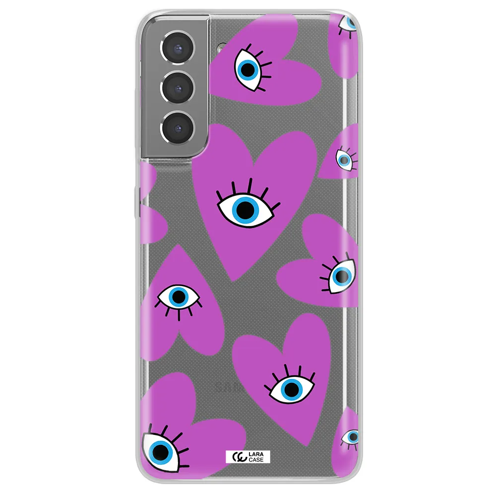 A Purple Heart With Eyes And A Black Eye Samsung S21 Clear Tpu Case