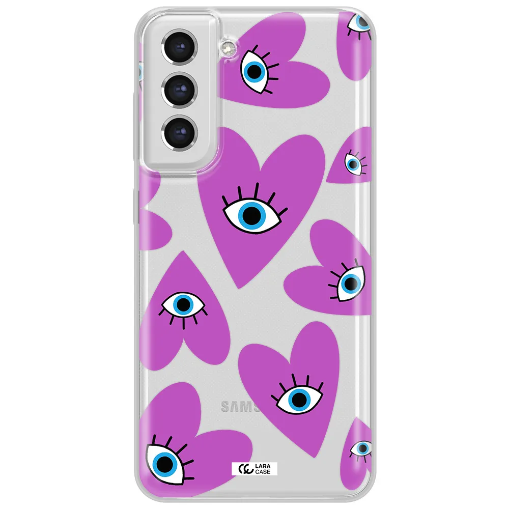 A Purple Heart With Eyes And A Black Eye Samsung S21 Fe Clear Tpu Case