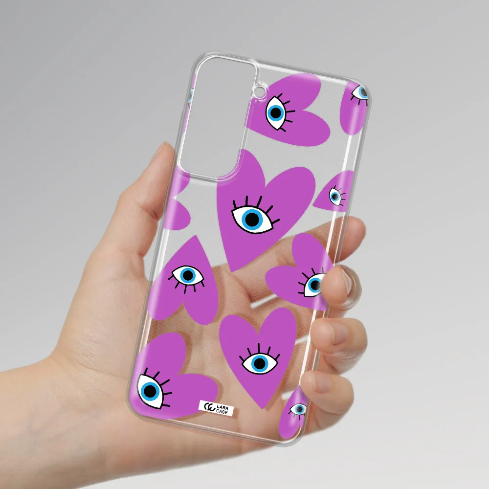 A Purple Heart With Eyes And A Black Eye Samsung S21 Fe Clear Tpu Case