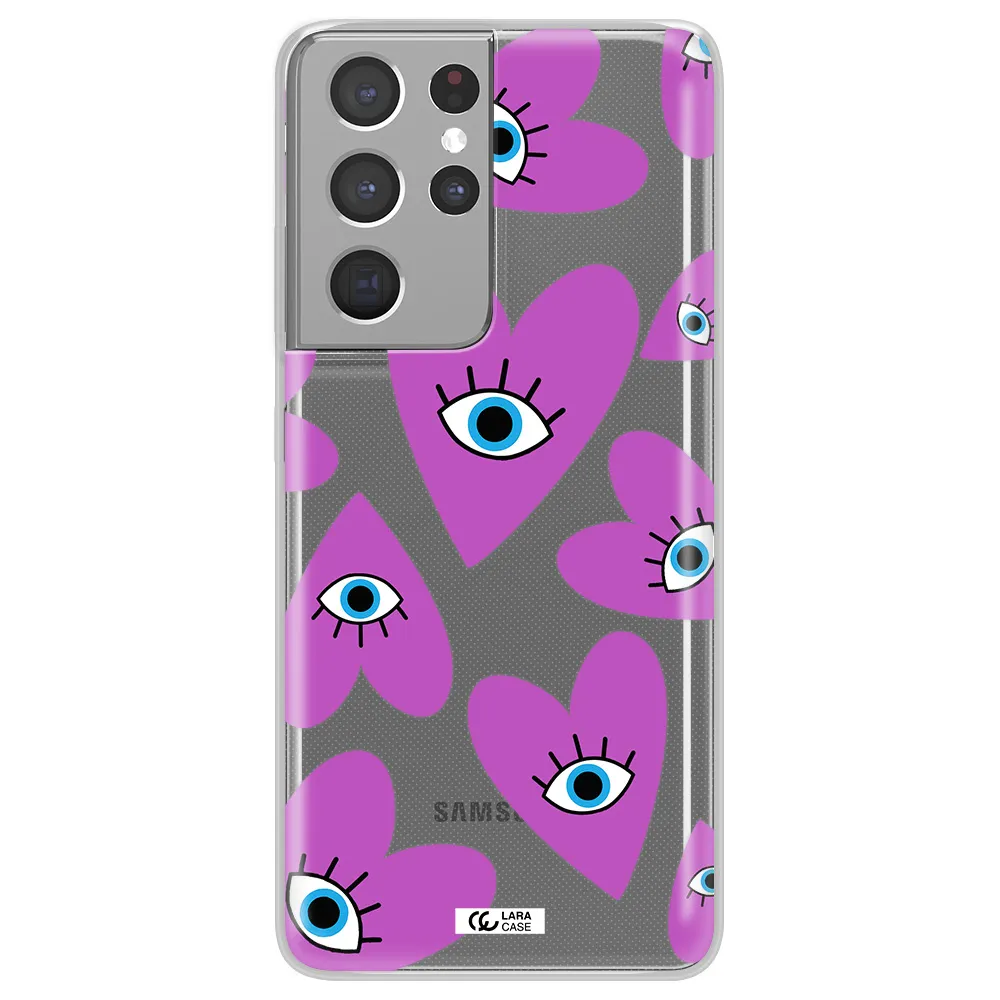 A Purple Heart With Eyes And A Black Eye Samsung S21 Ultra Clear Tpu Case