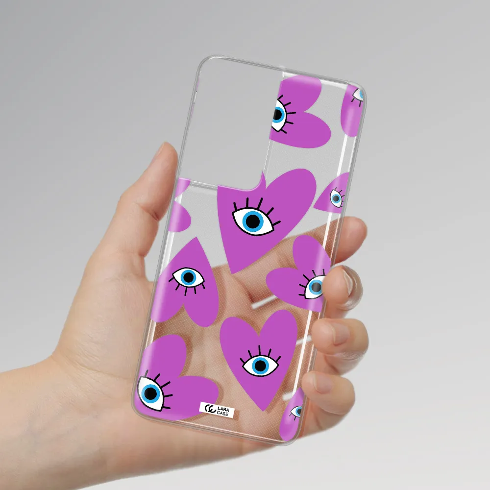 A Purple Heart With Eyes And A Black Eye Samsung S21 Ultra Clear Tpu Case