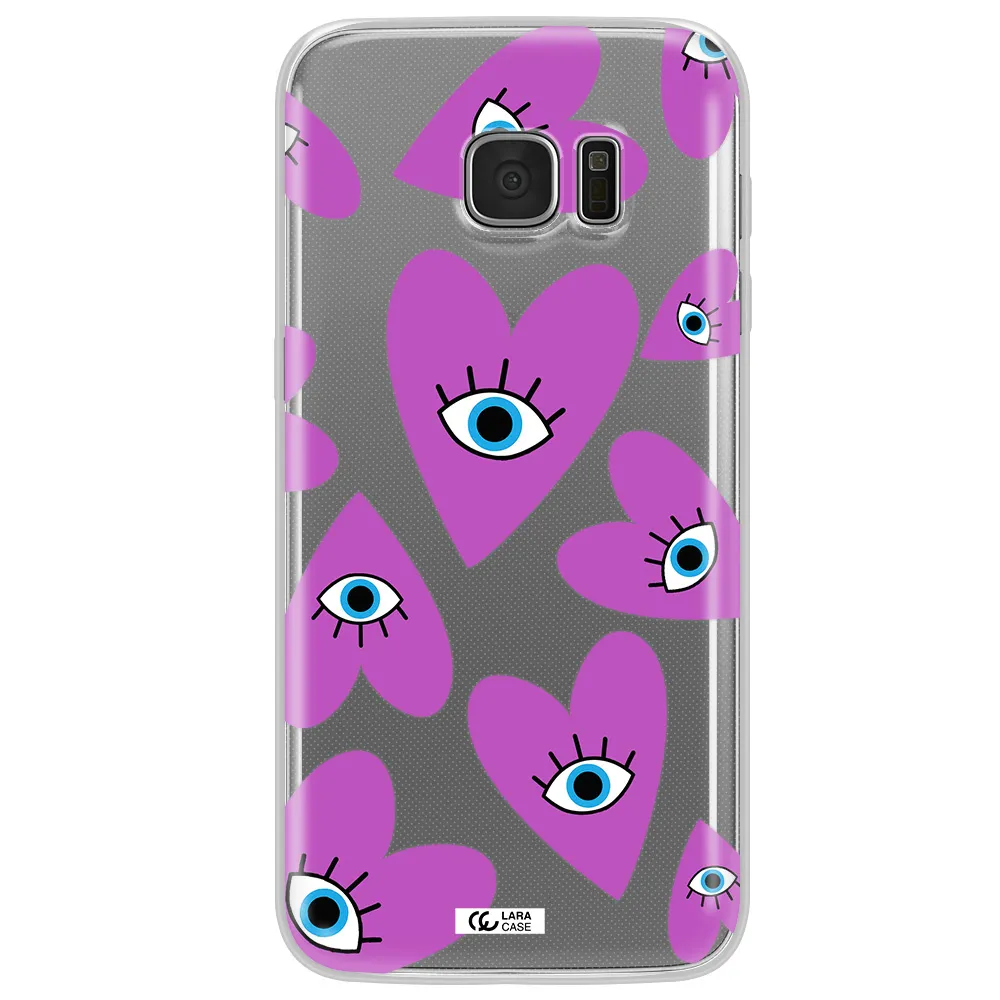 A Purple Heart With Eyes And A Black Eye Samsung S7 Edge Clear Tpu Case