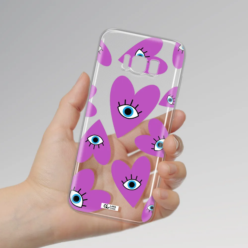 A Purple Heart With Eyes And A Black Eye Samsung S8 Clear Tpu Case