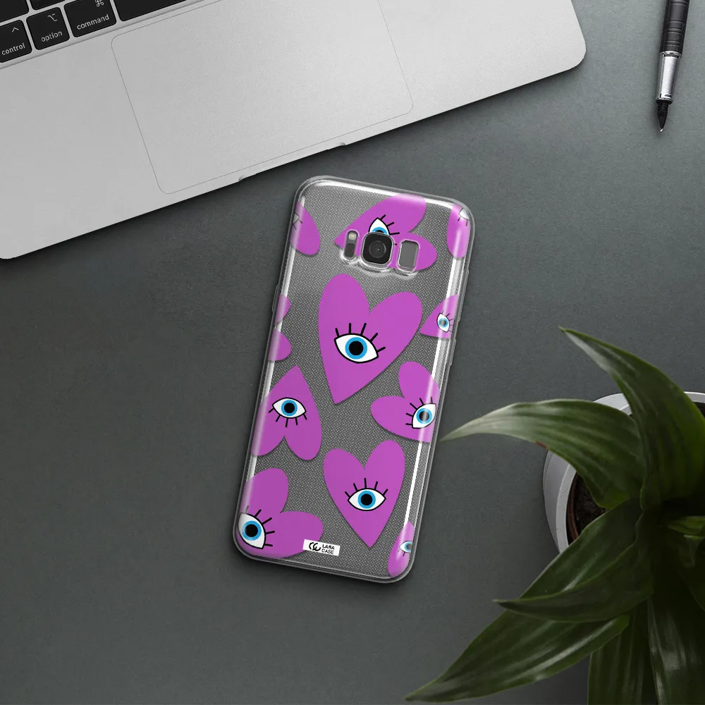A Purple Heart With Eyes And A Black Eye Samsung S8 Clear Tpu Case