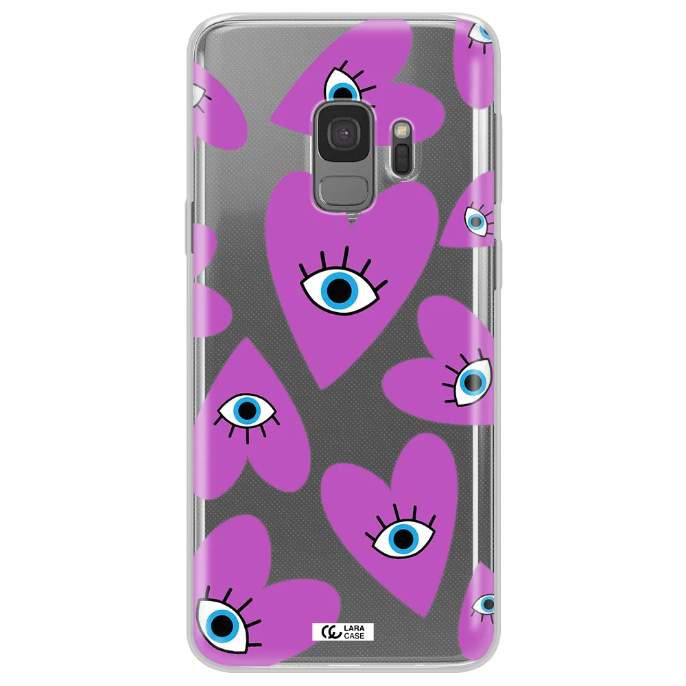 A Purple Heart With Eyes And A Black Eye Samsung S9 Clear Tpu Case