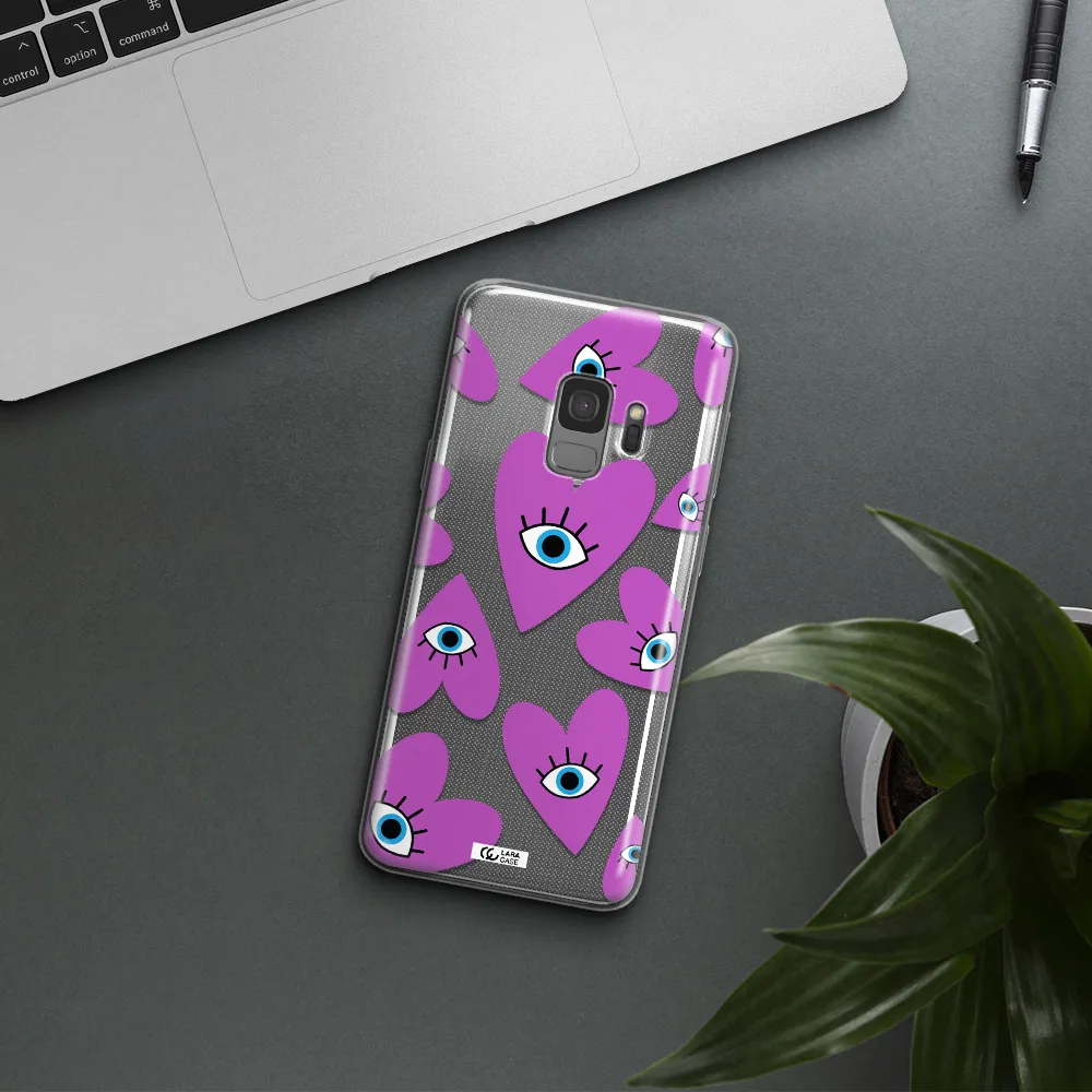 A Purple Heart With Eyes And A Black Eye Samsung S9 Clear Tpu Case