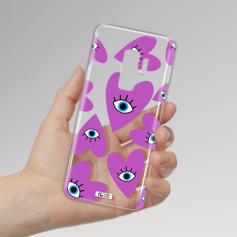 A Purple Heart With Eyes And A Black Eye Samsung S9 Plus Clear Tpu Case
