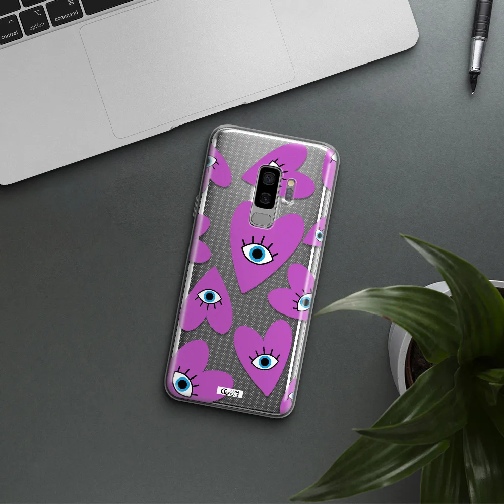 A Purple Heart With Eyes And A Black Eye Samsung S9 Plus Clear Tpu Case
