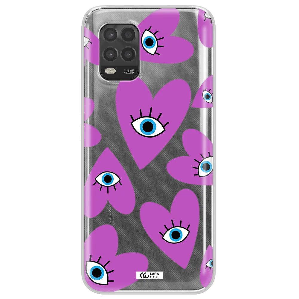 A Purple Heart With Eyes And A Black Eye Xiaomi Mi 10 Lite Clear Tpu Case