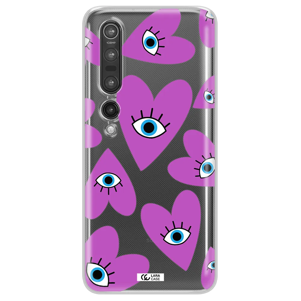 A Purple Heart With Eyes And A Black Eye Xiaomi Mi 10 Pro Clear Tpu Case