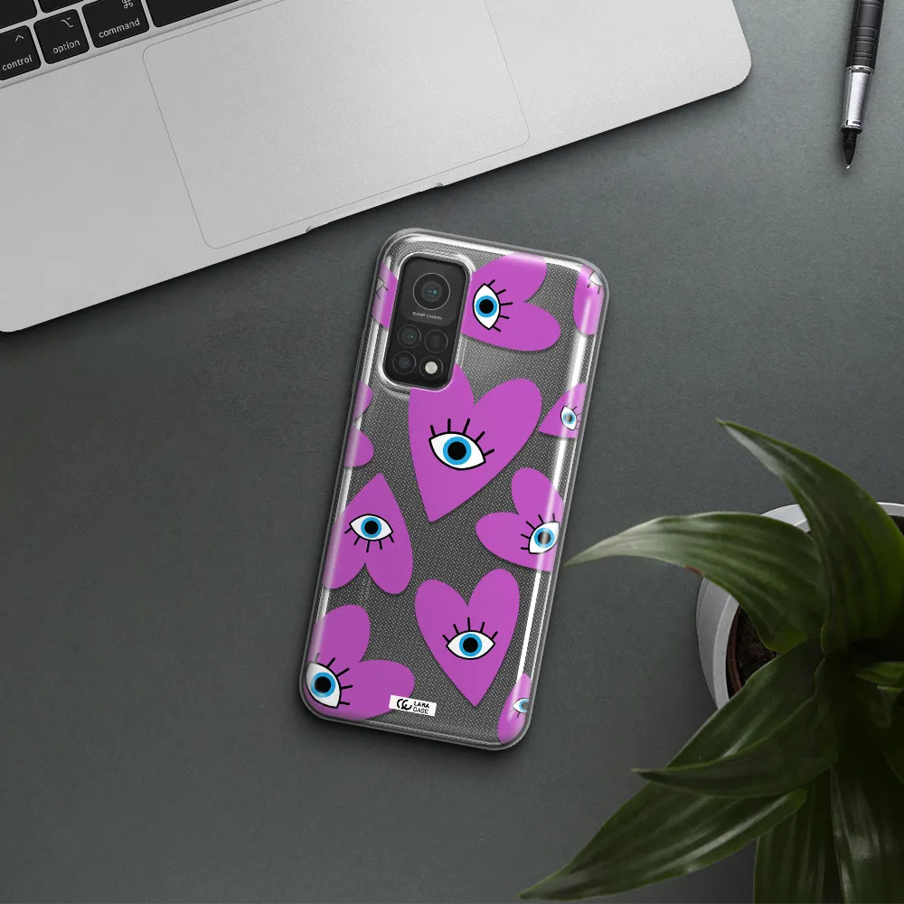 A Purple Heart With Eyes And A Black Eye Xiaomi Mi 10T Clear Tpu Case