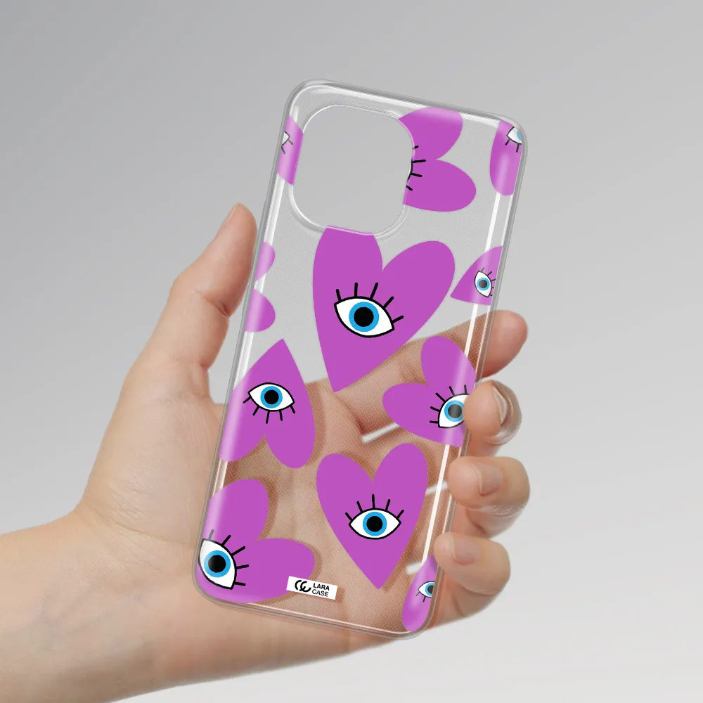 A Purple Heart With Eyes And A Black Eye Xiaomi Mi 11 Clear Tpu Case
